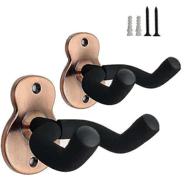Gitarrväggfäste, gitarrhållare i metall - 2-pack, gitarrställ med lock, stil 1.