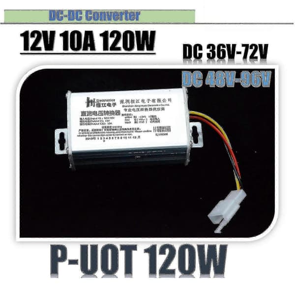 36v 48v 60v 72v til DC 12v 10a Bil Strøm Step Down Konverter Spændingsregulator--input 48v til 96v