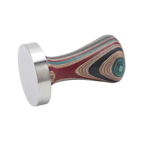 2025 Siste Modell Fargerik Tre Kaffe Flat Tamper Rustfritt Stål Base Pulver