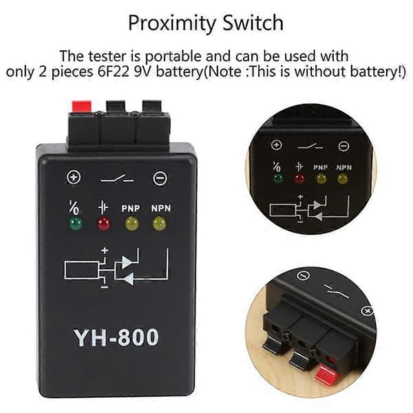 -800 Fotoelektrisk brytertester Proximity Switch Magnetic Switch Tester Sensor Tester (Uten Bat