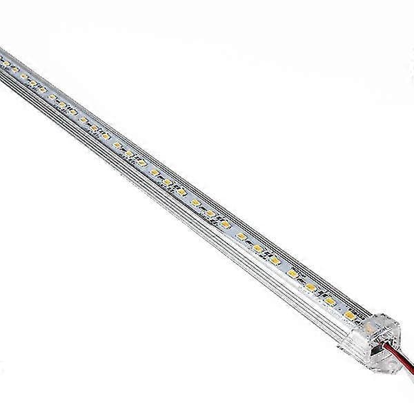 2 stk DC 12V 50 cm stiv LED-stripe i aluminium (hvit)