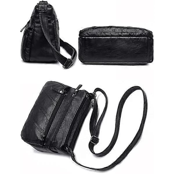 Bløde og smidige håndtasker, skuldertasker, crossbody-tasker og messenger-tasker i PU-læder til kvinder Sort T1 Sort T1 Black T2