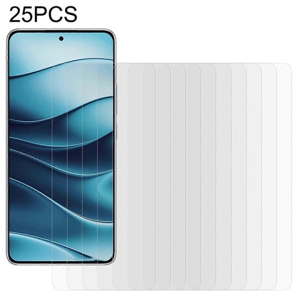 25 kpl Xiaomi Redmi Note 14 5G -puhelimen panssarilasi näytönsuoja, teräväpiirto