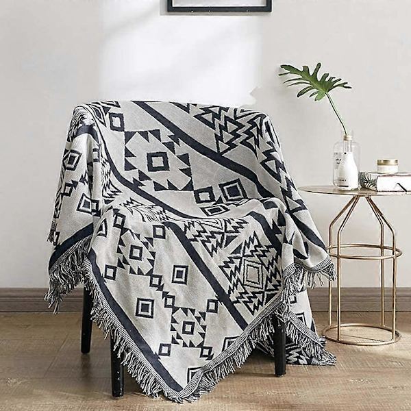 Jacquard-pledd Sofatrekk med Dusker Sengepledd Lenestoltrekk Sofahåndkle Bomullspledd