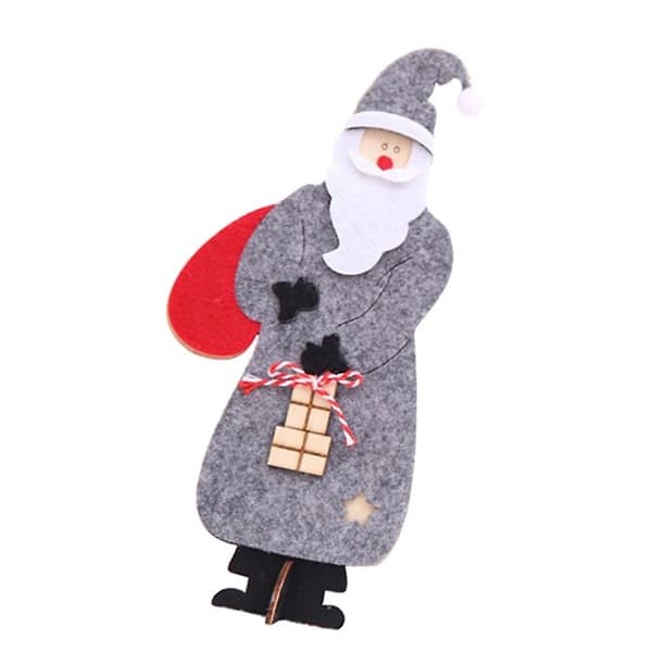 3x julefilt nisse treborddekorasjon julepynt grå