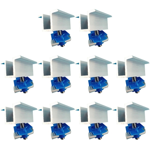 10 st Solpanel Mellanklämmor Fäste Bred Fotovoltaisk Monteringsfäste Justerbar Solpanel Monteringsfäste Klämma