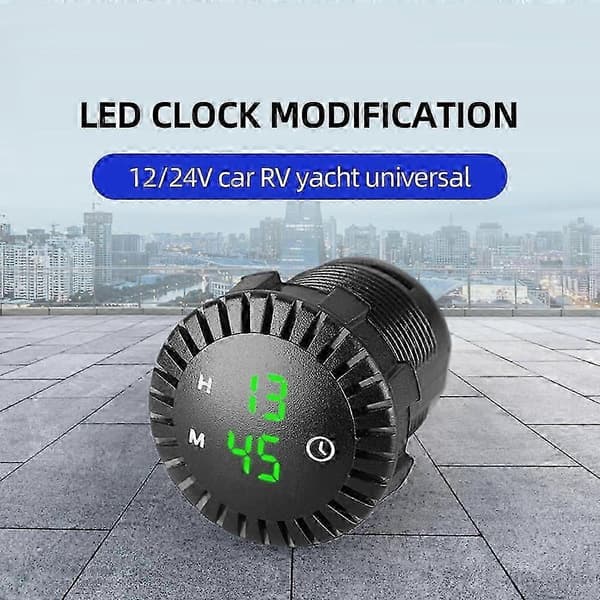 12V/24V Touch Digitalt Ur Passer Til Bil Båd Motorcykel LED Display Timer Minutter Bilpanel Elektronisk Ur Vandtæt