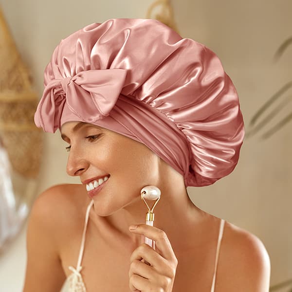 100% Mulberry Silke Sovehætte – For en Luksuriøs Soveoplevelse Pink03