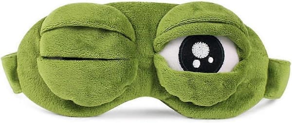 1 st Söt Ledsen 3D Groda Ögonmask Sovmask (Kardborreband)
