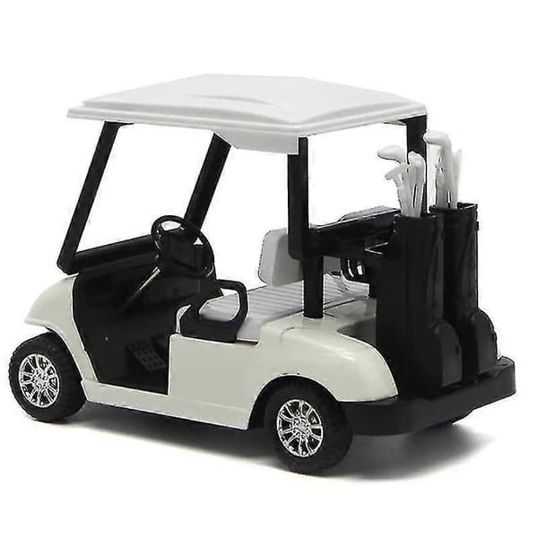 Golfbil Modell Legeringsmodell Super Pullback-funktion Söt Typ, Vit, 12*7.5*5.5cm Shibaod