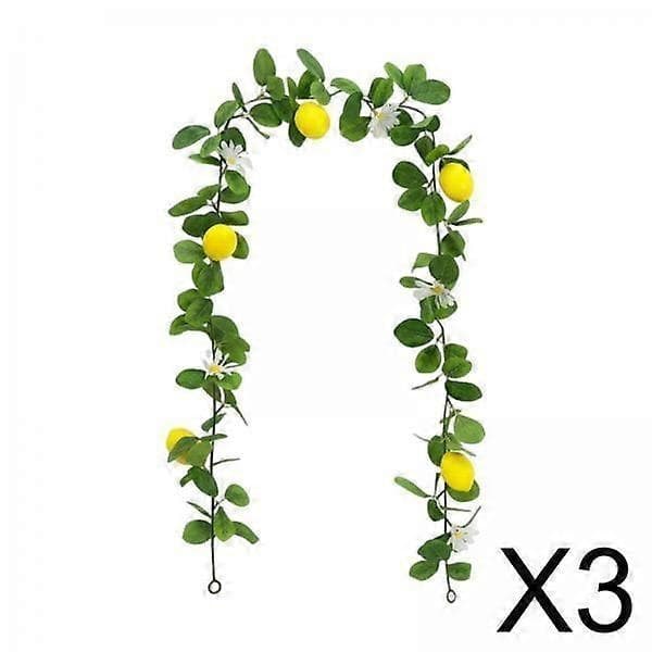 3x Kunstig Sitronkrans med Blomster Jubileumskappe