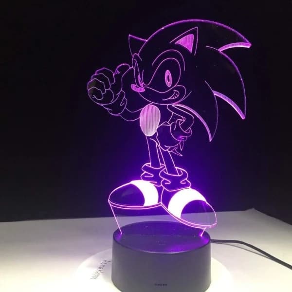 CDQ Sonic The Hedgehog Lampe - Fargerik Bordlampe for Barnerom