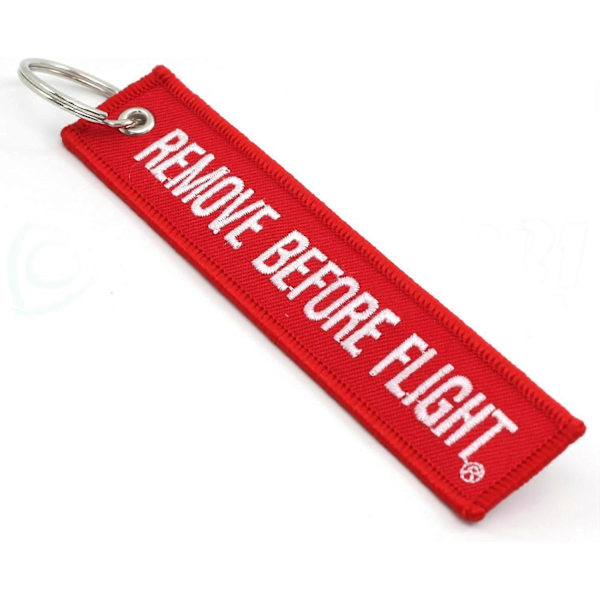 Laadukas uusi Remove Before Flight -avaimenperä - Punainen/Valkoinen 1 kpl Punainen