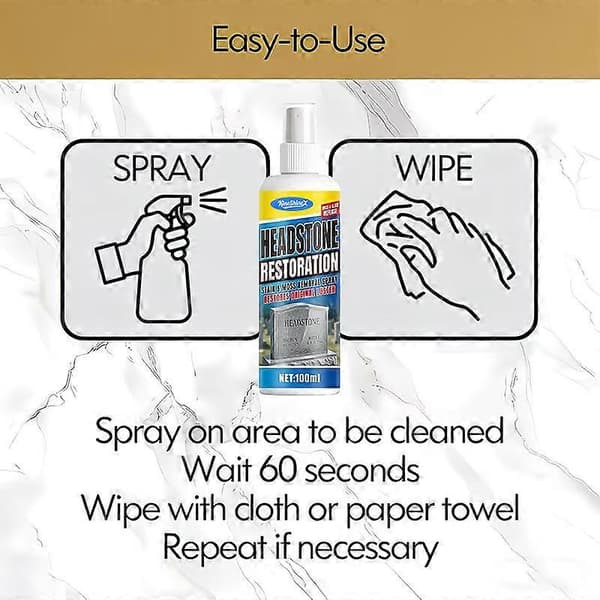 Gravsteiner Restaurering Flekk Mosedreper Spray Enkel Langvarig Stein Mosedreper Flekkfjerner 2pcs