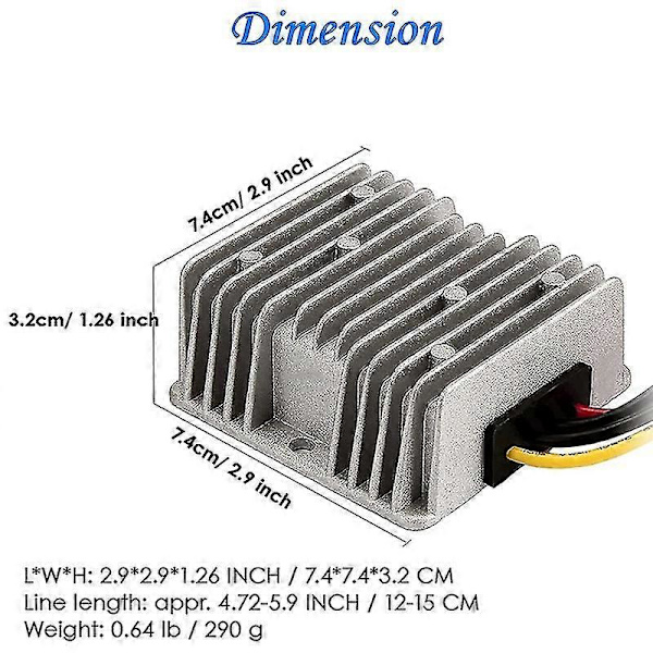 DC 24V til 12V 15A 180W Konverter, accepterer DC15-40V Input Regulator Strømadapter til Auto Motor Ca