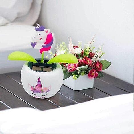 Bildekorasjon, Solar Vinglefigur, Blomsterdekorasjonsfigur, Solar Flip Flap Blomst, Dansende Blomsterpynt Bildekorasjon