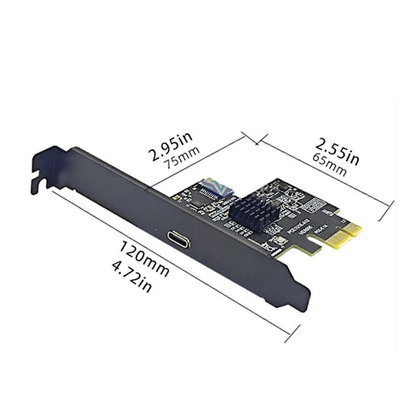 Työpöydän päivitykset PCIE X1 - USB3.2 Gen2 Type C -laajennuskortti 10 Gbps:n tiedonsiirrolla ASM3142-sirun työpöytäsovitin