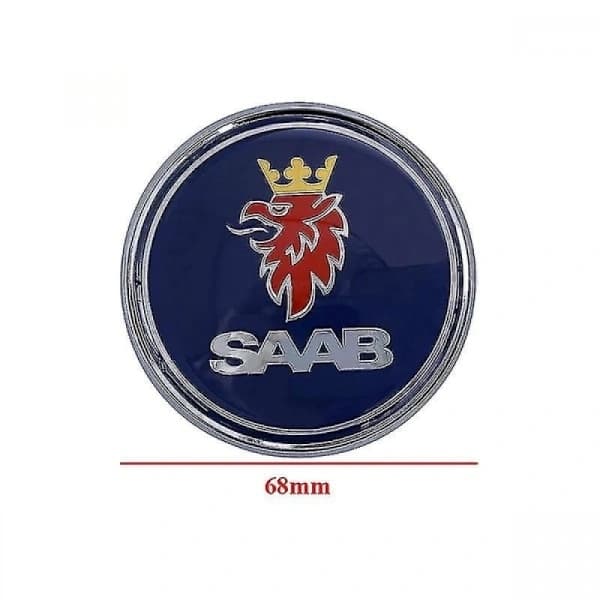 2 sorte Saab-logoer til motorhjelm og bagagerumslåg, 68 mm