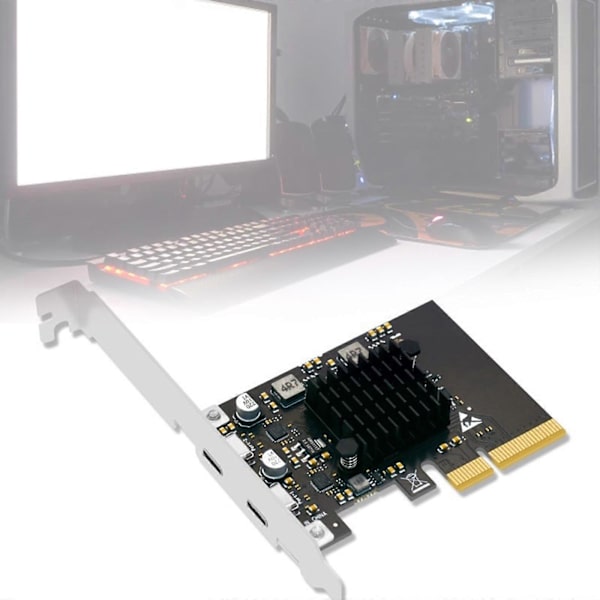 Kaksinkertainen TypeC Usb3.2 -laajennuskortti Nopea 20 Gbps USB3.2 -laajennuskortti Yhdistä tehokkaasti useita USB TypeC -laitteita