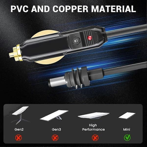 For Mini DC-strømkabel, DC-bilstrømkabel for satellitt 18AWG, IP68 vanntett billader strøm S