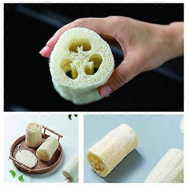4\" Luonnollinen Luffa Kuoriva Vartalosieni Ihonhoitoon Kylpy Spa Suihku 4 kpl
