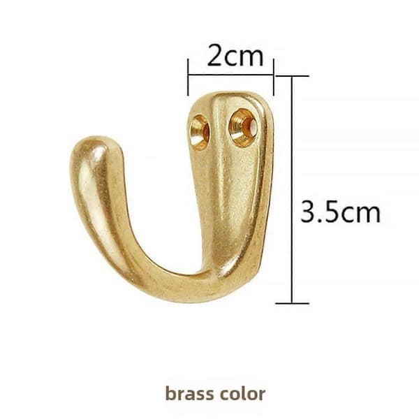 3 st multifunktionella krokar i mässing, mångsidiga klädkrokar, väggmonterade, brons Golden