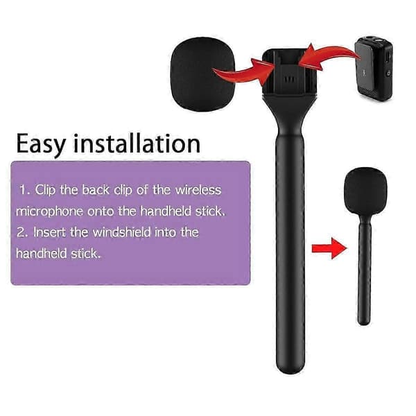 2-pack handhållen intervjumikrofonadapter för DJI Mic 1/2, Rode Wireless Go/GoII/Relacart/trådlös sändare