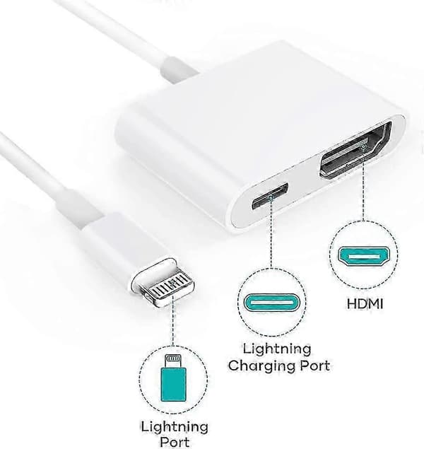 HDMI-adapter 1080p Lightning Digital Av Sync-skærm til iPhone 10 iPhone & Ipad