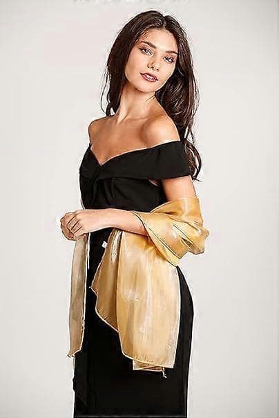 Silkeblød Pashmina Iridescent Wrap Stole Sjal til Bryllupper Brude Brudepiger Galla & Fester