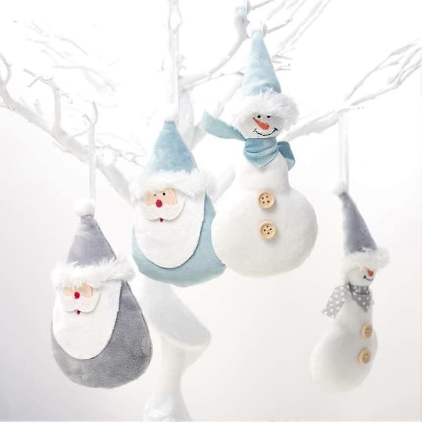 2-pack julgransprydnader, julgranshänge för julfestdekorationer, grå snögubbe