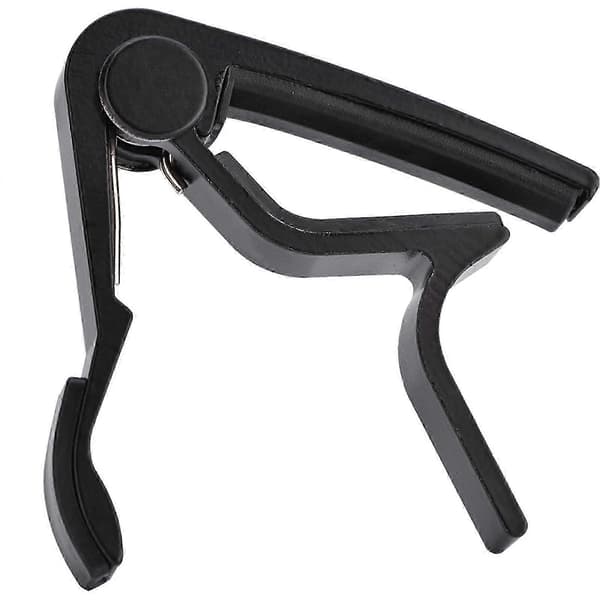 Bærbar Quick Change Tune Clamp Håndholdt Tuner Capo til Akustisk Guitar Sort