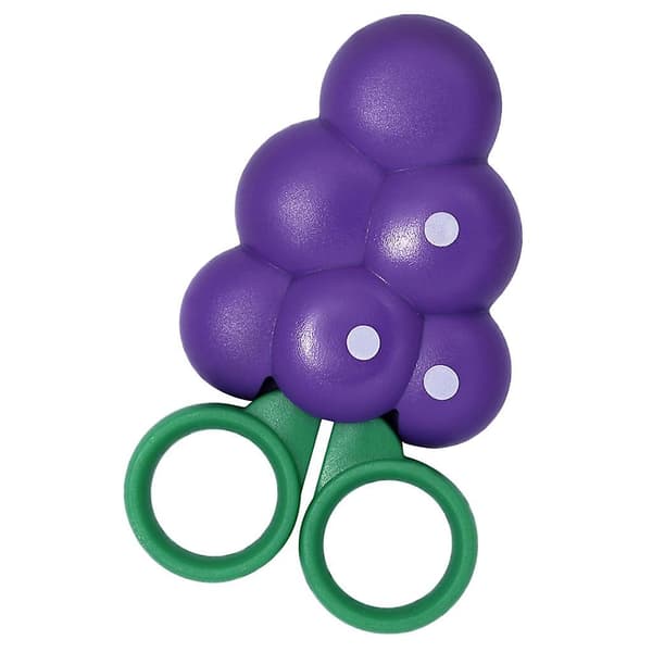 2xRunda säkerhetssaxar med frukformad magnethållare Druva