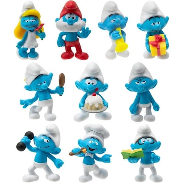 12-pack Smurfar plyschleksaker, samlarmodell tårtdekoration barnpresent