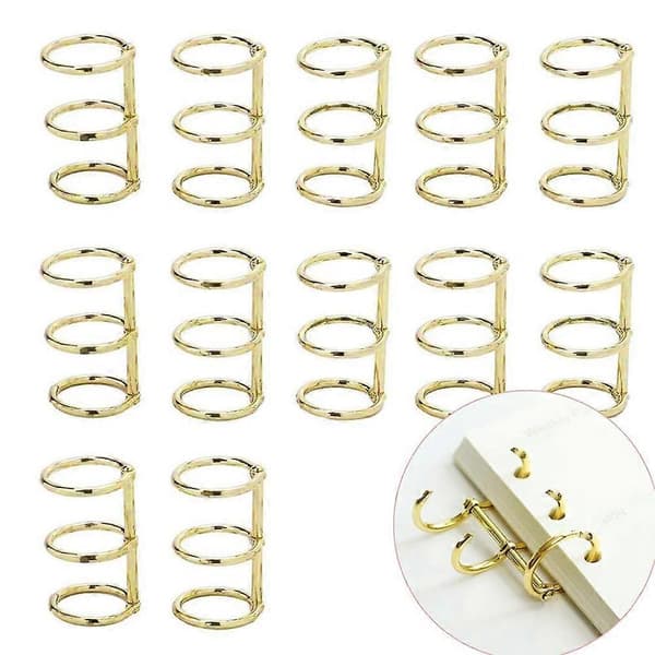 12 stk 3-rings bokringer, bladbindere, kontorbokringer, snap-split hengslet 20 mm indre diameter bok