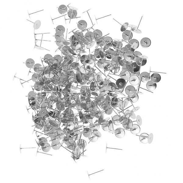 2xEngros Blank Øreringe Pin Post Stud Findings DIY 300 stk Flad Post Sølv