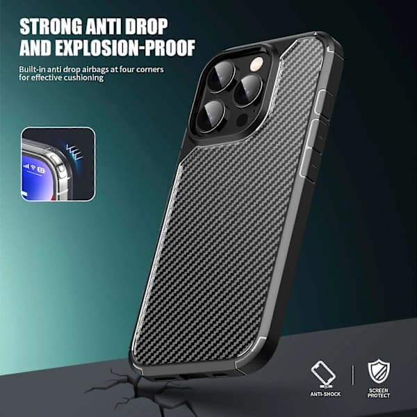 iPAKY Pioneer Series Kolfiber PC+TPU Mobilskal (För iPhone 16 Pro Max)