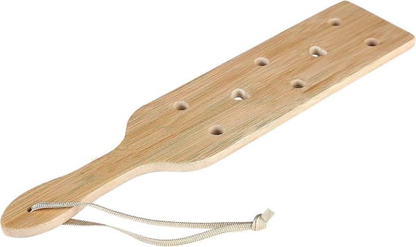Bambuträpaddel Lättviktig träpaddel med lufthål, 33,8 cm
