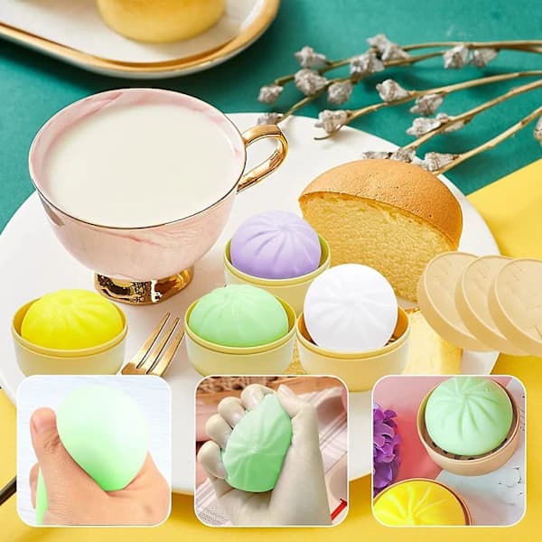 st Mini Dumpling Squishy, Dumpling Stressboll Fidget Toy Ångad Fylld Bulle Kläm Stressavlastningsleksak, Degbollar Squishy Dumpling