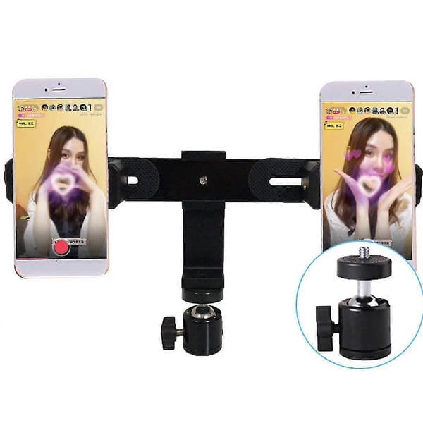 Influencers Internet Celebrity Dobbelt Telefonholder til Selfie Stick Stativ