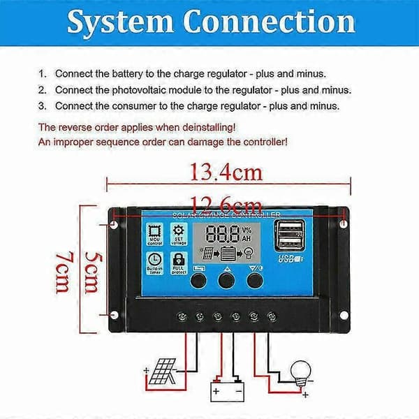 100W 18V Solcellepanel DC/MC4 Bil Utendørs Batterilader+10A PWM Solcellekontroller