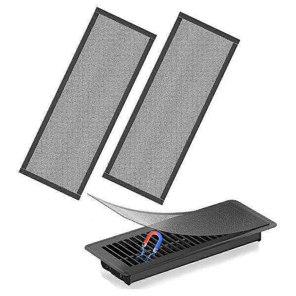 Gulvventilhetter, 4x12 tommer magnetiske ventilhetter nettingfilter, gulvregisterventilhette
