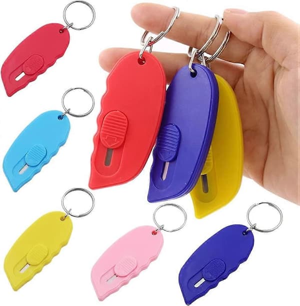 5 STK Mini Krympeplastboksåpner Slitesterk Brevkutter Mini Sikkerhetsblad Boksåpner