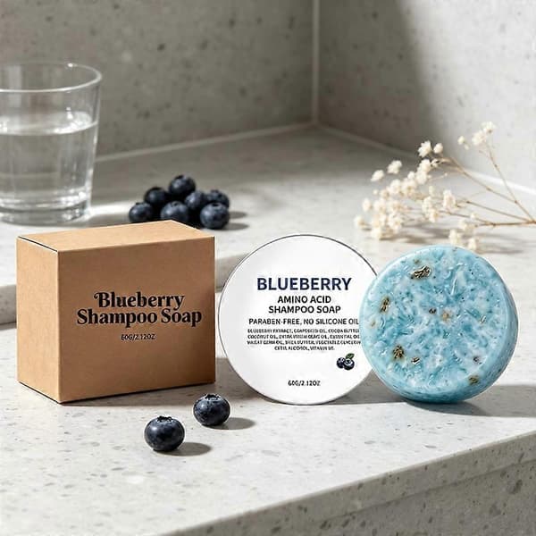 Blåbærduft Fast Shampoo Sæbe, Sikker Parabenfri, Understøtter Fluffy Rod Og Silkebløde Strå, 1/2/4 Stk. 1pcs