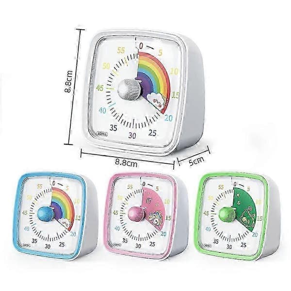 60-minutters visuel timer med natlys, nedtællingstimer, Pomodoro-timer med