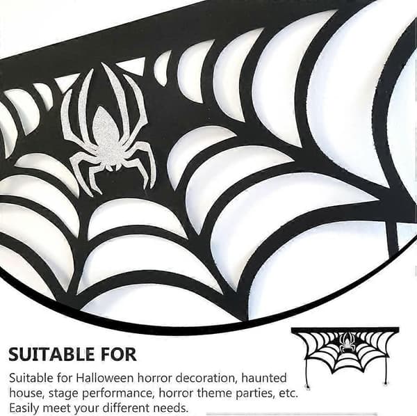 Halloween Spindelnäts Eldstads Mantelduk Lång Non-woven Tyg Spindelnäts Eldstadsduk