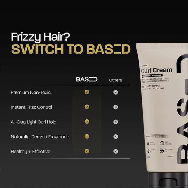 Ba-sed Curl Cream 200ml Silkeslent, Slätt Hår