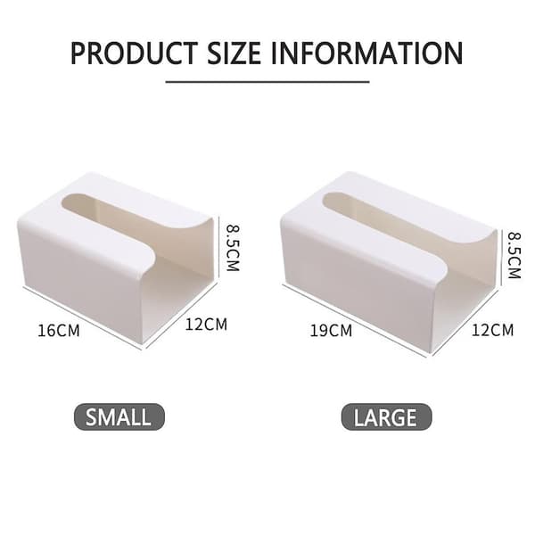 Rektangulær veggmontert plastpynt med selvklebende bakside, flat ramme, romslig indre hulrom, baderom, kjøkken, husholdningsdekor White Small Size