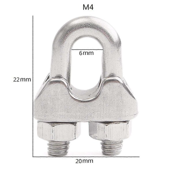 Pakke med 12 kabelbindere i rustfrit stål til 4 mm diameter wire M4