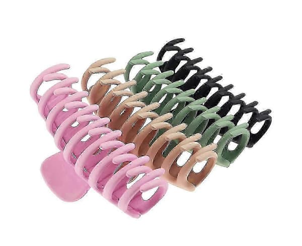 Hiusklipsi - suuri musta + vihreä + pinkki + khaki - jokainen 1 kpl