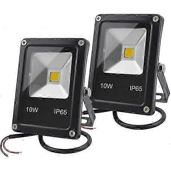12V DC LED Strålkastare 10W Vattentät 3000K Varmvit 2-pack, Ny 2026